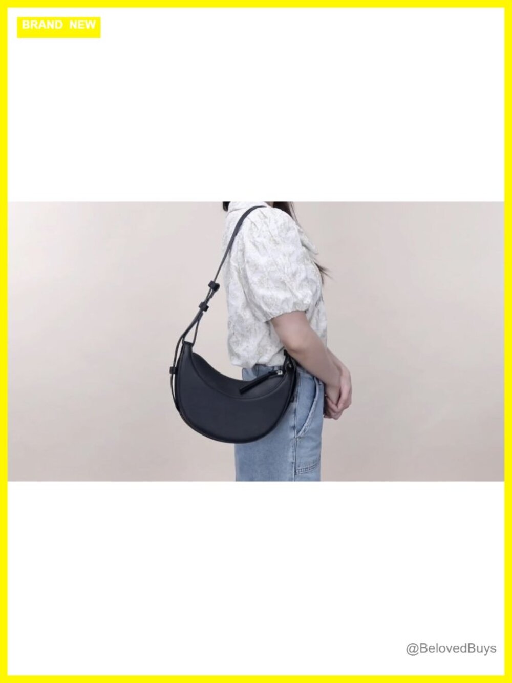 Faux Leather Saddle Bag Women Shoulder Crossbody Purse Crescent Hobo - Picture 6 of 6